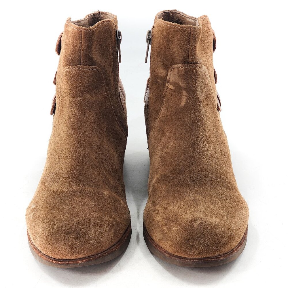 UGG Volta Suede Ankle Booties With Buckles Zip Tan Brown - Picture 4 of 12
